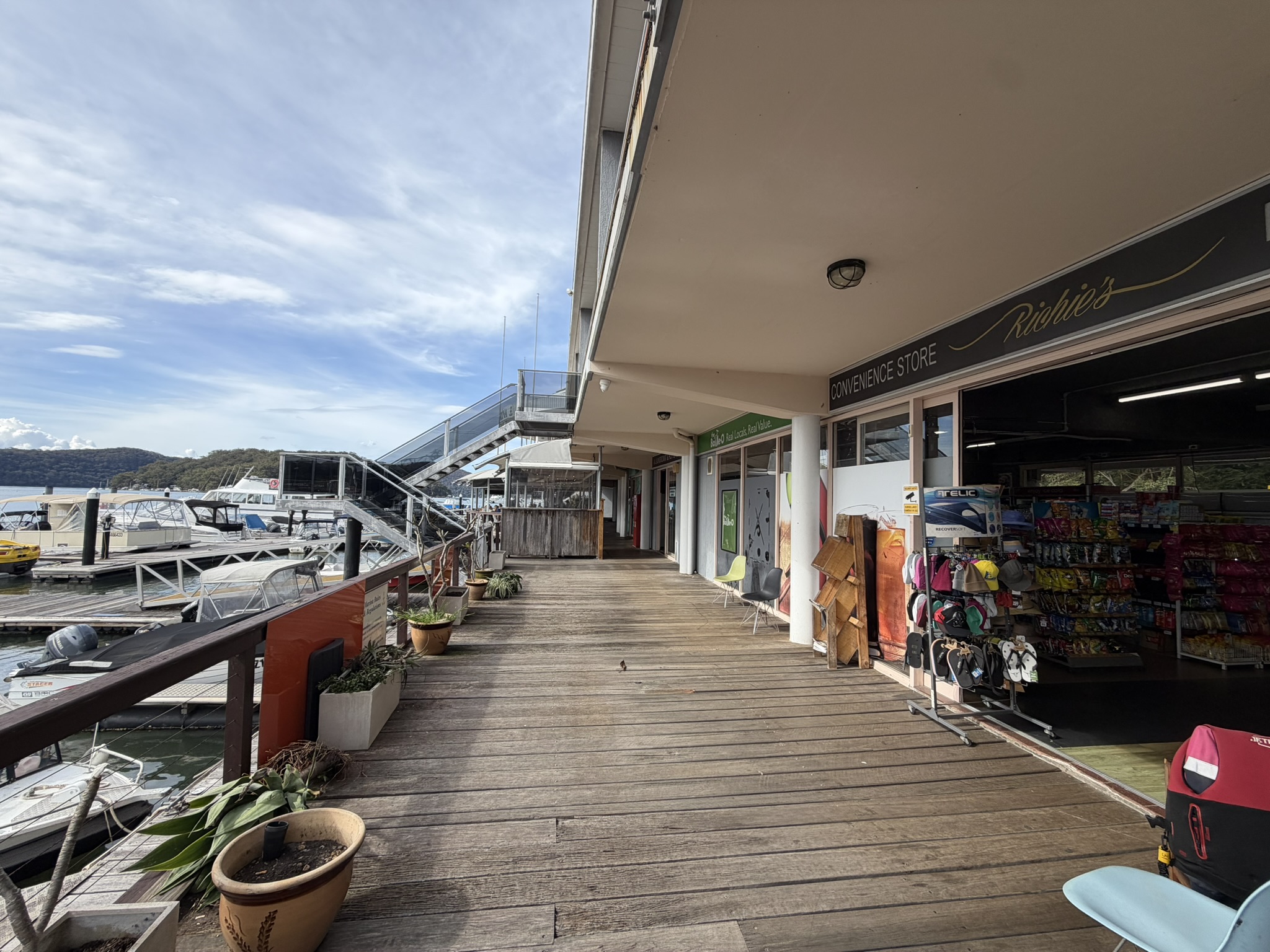 Boats and waterfront facilities at Hawkesbury River Marina